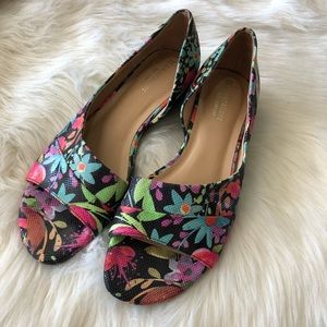 Naturalizer N5  Floral Open Toe Flats Sandals 8.5N